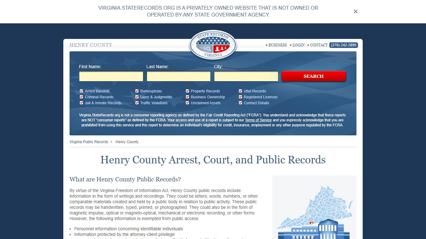 Henry County Arrest, Court, and Public Records