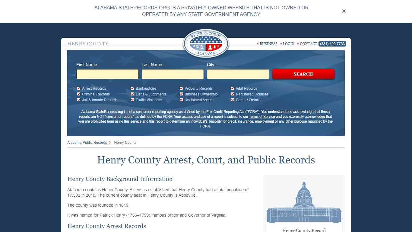Henry County Arrest, Court, and Public Records